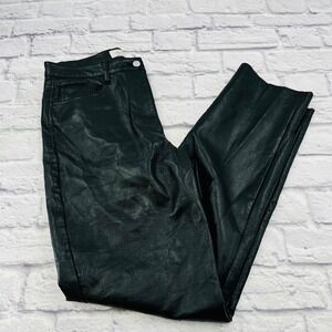 Wilfred Aritzia The Melina faux leather pants black Size 10 Straight Leg Vegan